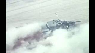 General Motors XM-1 tank on maneuvers, Yuma testing Range.