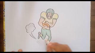 how to draw american football player