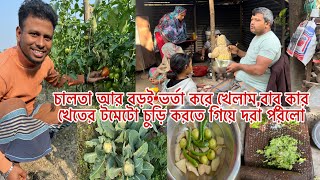 ননদ আর ভাবি মিলে চালতা বড়ই ভর্তা করে খেলাম,বাবু কার খেতের টমেটো চুড়ি করতে গিয়ে দরা পরলো🤣Mim\u0026babu