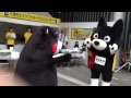 くまモン＆くろちゃん　体操レクチャー　～ＪＲ博多駅～20120715