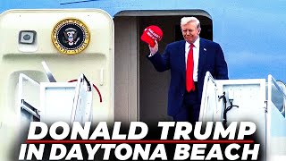 US President Trump arrives Daytona Beach International Airport |Daytona 500 | Florida | America