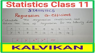 Regression equation In Tamil / Calculate the registration coefficients of x on y / Regression method