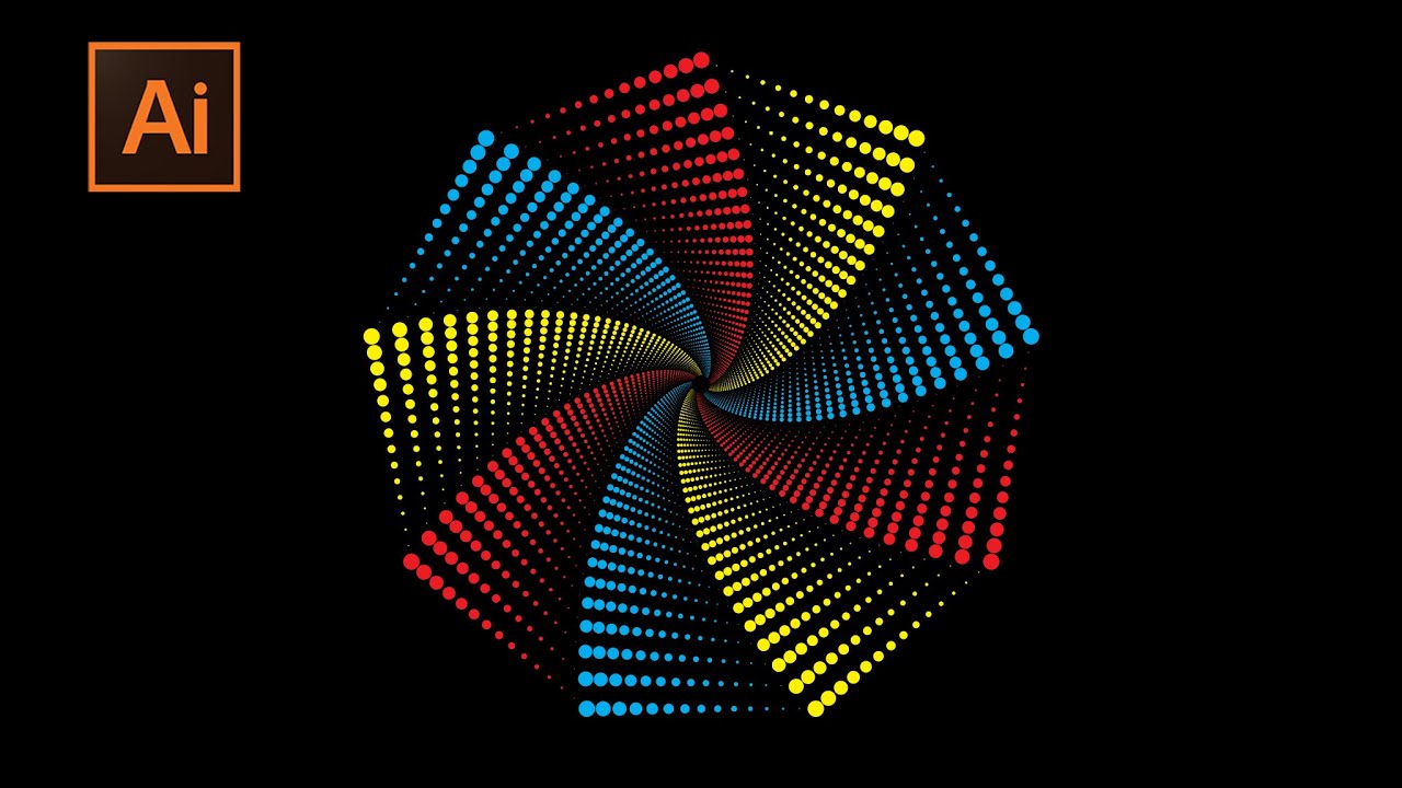 How To Create Dotted Spiral Vortex Adobe Illustrator Tutorial Youtube
