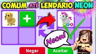 TROCANDO COMUM ATÉ LENDÁRIO NEON! Evoluindo com Trocas! Adopt Me! ROBLOX ✨