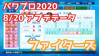 eBASEBALLパワフルプロ野球2020ver.1.04　アップデート能力　北海道日本ハムファイターズ