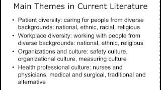 Component 2, Unit 1: An Overview of the Culture of Healthcare (Lecture a)