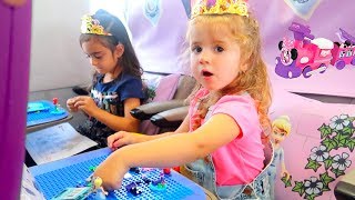LEGO Disney Princess Carriage Train Ride! Kids Pretend Play, building and having fun