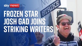 Hollywood writers' strike: Frozen star Josh Gad joins striking writers outside Fox Studios