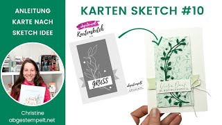 Anleitung Dankeskarte basteln nach Kartensketch #10⎜Filigran Floral⎜Stampin' Up!®