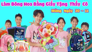 Thử Thách Làm Hoa Giấy Tặng Thầy Cô Mừng Ngày 20-11 | Trang and Vinh x NuVi