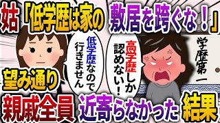 姑「低学歴が家の敷居をまたぐな！」私「分かりました」→お望み通り、親戚一同姑の家には誰も近づかなかった結果ww【2chスカッと・ゆっくり解説】