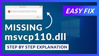 msvcp110.dll Missing Error | How to Fix | 2 Fixes | 2021