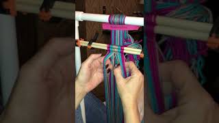 Carrying the Weft Across-Chevron Pattern-Finger weaving Basics