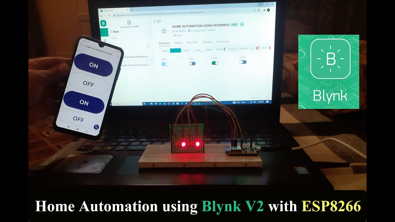 Home Automation Using Blynk With ESP8266 - YouTube