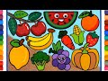 Fruits and Vegetables Compilation | Jelly Painting, Drawing and Coloring for Kids, Learn colors