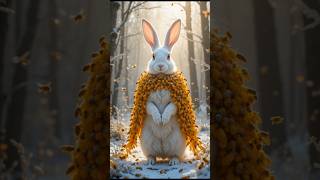 The Mysterious White Rabbit: Guardian of the Winter Forest| #animals#rescue #forest #shorts