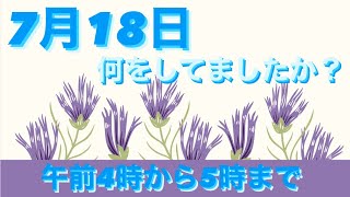 2021年7月18日　7月18日午前4時から5時まで何をしてましたか？