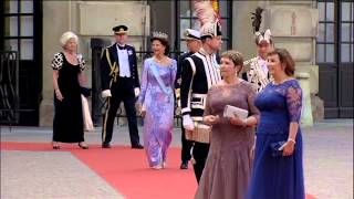 The swedish royal family arrives to the prince wedding