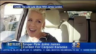 Singer Pink Joins James Corden For Carpool Karaoke
