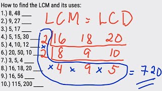 How to find Least Common Multiple and Least Common Denominator