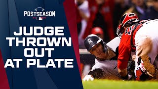 Key play of AL Wild Card Game?? Red Sox throw out Aaron Judge at plate after Stanton smash