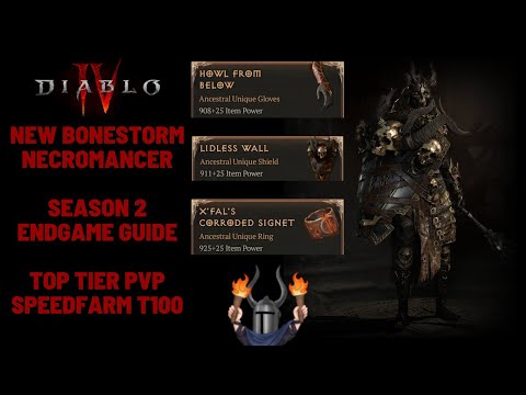Diablo 4 New Bonestorm Necro - Tanky T100 & S Tier PvP