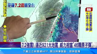 7．2強震！逼近921大地震 威力相當「46顆原子彈」｜三立新聞網 SETN.com