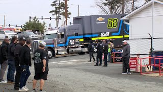 NASCAR HAULERS ARRIVE AT BOWMAN GRAY STADIUM FOR THE COOK OUT CLASH