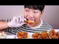 자담치킨 맵슐랭 핫후라이드 반반 리얼사운드 먹방 치즈볼 chicken cheese ball eating show mukbang asmr