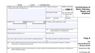 IRS Form 1098-C walkthrough (Contributions of Motor Vehicles, Boats, or Airplanes)