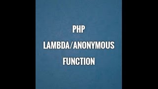 PHP Lambda/Anonymous Function in Hindi