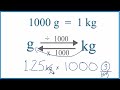 how to convert 1.25 kilograms to grams 1.25kg to g