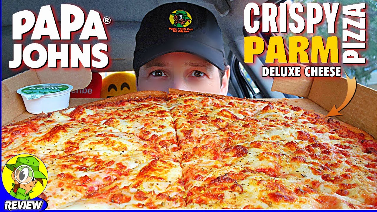 Papa John's® CRISPY PARM PIZZA Review 🧄🫓🍕 Deluxe Cheese 🧀 Peep THIS Out ...