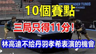 10個賽點，三局只得11分! 林高遠不給丹羽孝希表演的機會