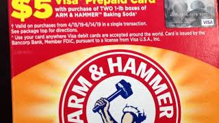 Arm \u0026 Hammer $5 Visa Prepaid Card Promotion Program Ended!