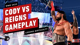 WWE 2K23: Cody Rhodes vs. Roman Reigns Gameplay -  Legend Difficulty