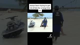 Kanye west and Kim kardashian flying off jet ski
