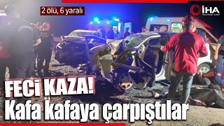 Rize'de Trafik Kazası, İki Otomobil Kafa Kafaya Çarpıştı : 2 Ölü, 6 Yaralı