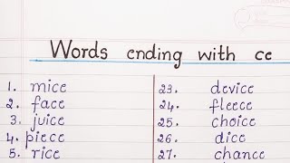 Words ending with ce