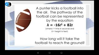 Algebra 1 Projectile Motion Examples