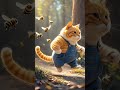 orange cat in bee sting cat cats catlover shorts shortvideo fyp