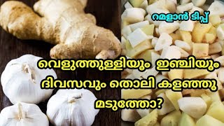 മാസങ്ങളോളം വെളുത്തുള്ളി ഇഞ്ചി പേസ്റ്റ് കേടുകൂടാതെ സൂക്ഷിച്ചു ഉപയോഗിക്കാം /ginger garlic paste recipe