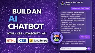 🚀 Build an AI Chatbot using Gemini API with HTML, CSS & JavaScript 🤖 | Step-by-Step Tutorial