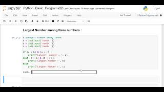 Python Program || Largest Number among the three Numbers