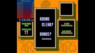 【Full game】FCテトリスフラッシュ(TETRIS 2) 全80Round 　1時間16分05秒43【No miss】