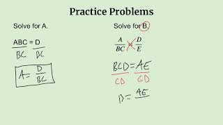 Lesson 15: Isolating One Variable