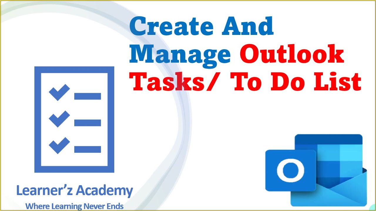 How To Create And Manage Tasks And To Do Lists In Outlook | Ms Outlook ...