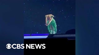 Taylor Swift takes a nose dive on stage