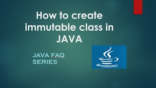 #java #class #immutable How to create an Immutable class ?