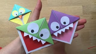 Easy Paper Monster & Owl Corner Bookmarks
